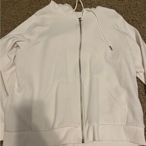 H&M White Zip-Up Hoodie